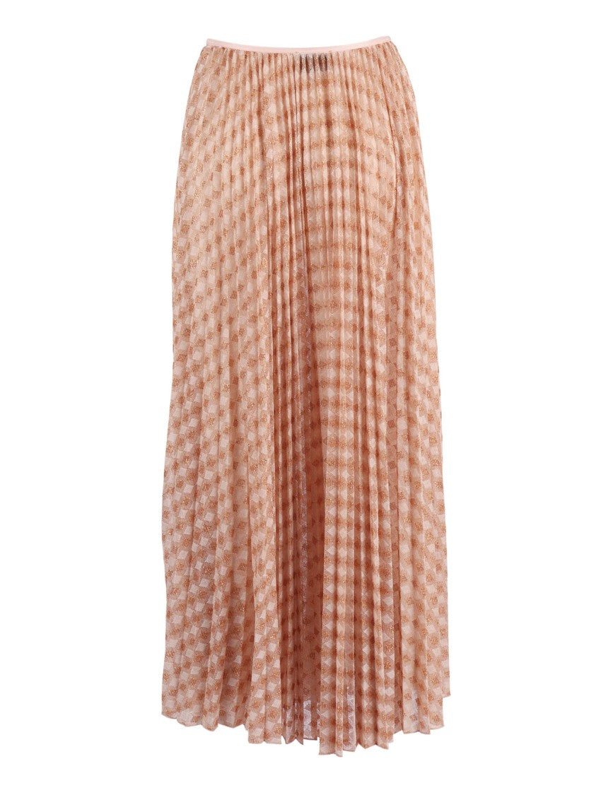 Forte Forte Pleated Diamond Jersey Midi Skirt