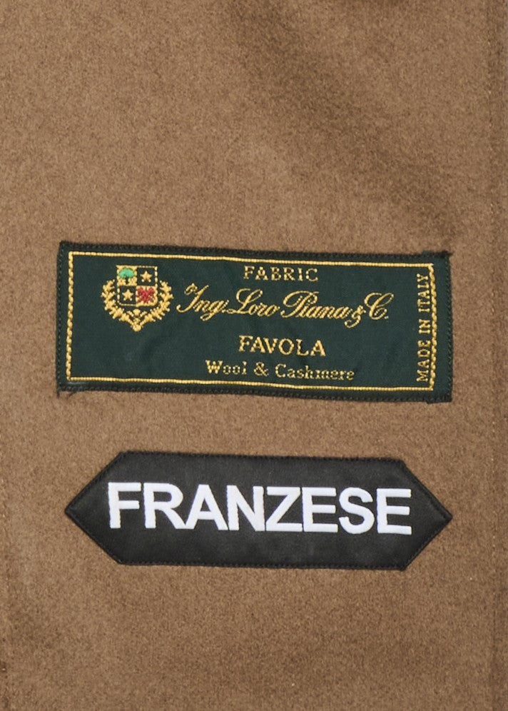 Franzese Collection Structured Beige Casual Jacket With Stand Collar