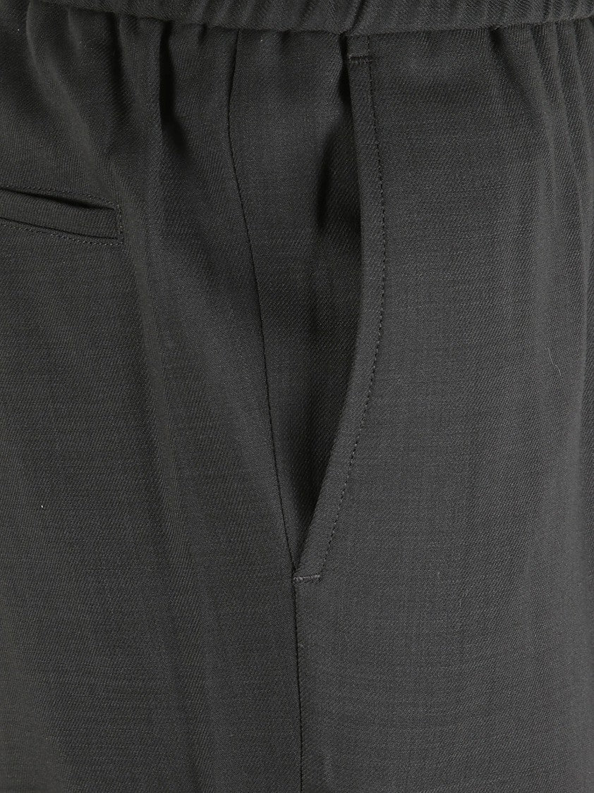 Ami Paris Lightweight Wool Serge Trousers With Elasticated Waistband