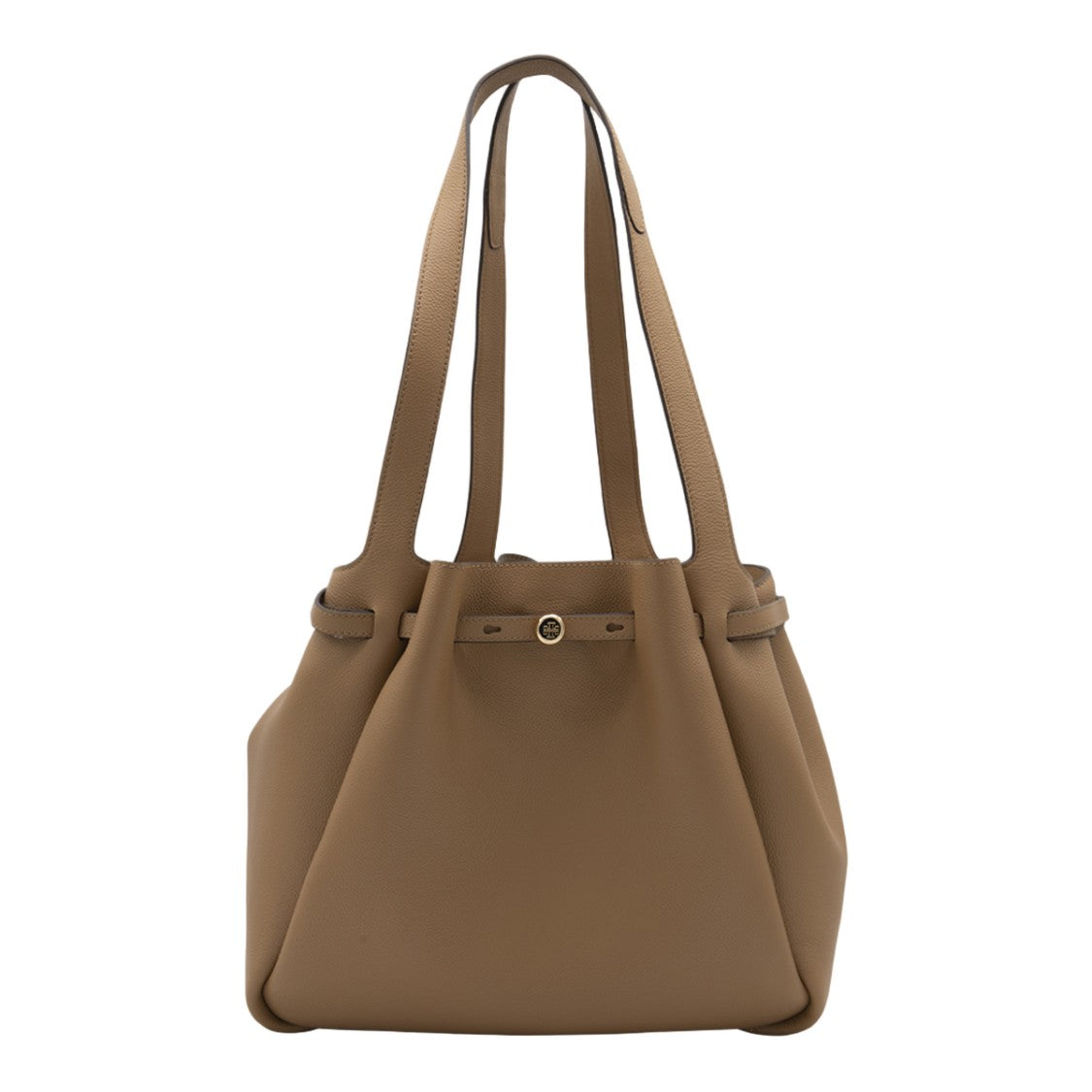Tory Burch Structured Brown Shoulder Bag