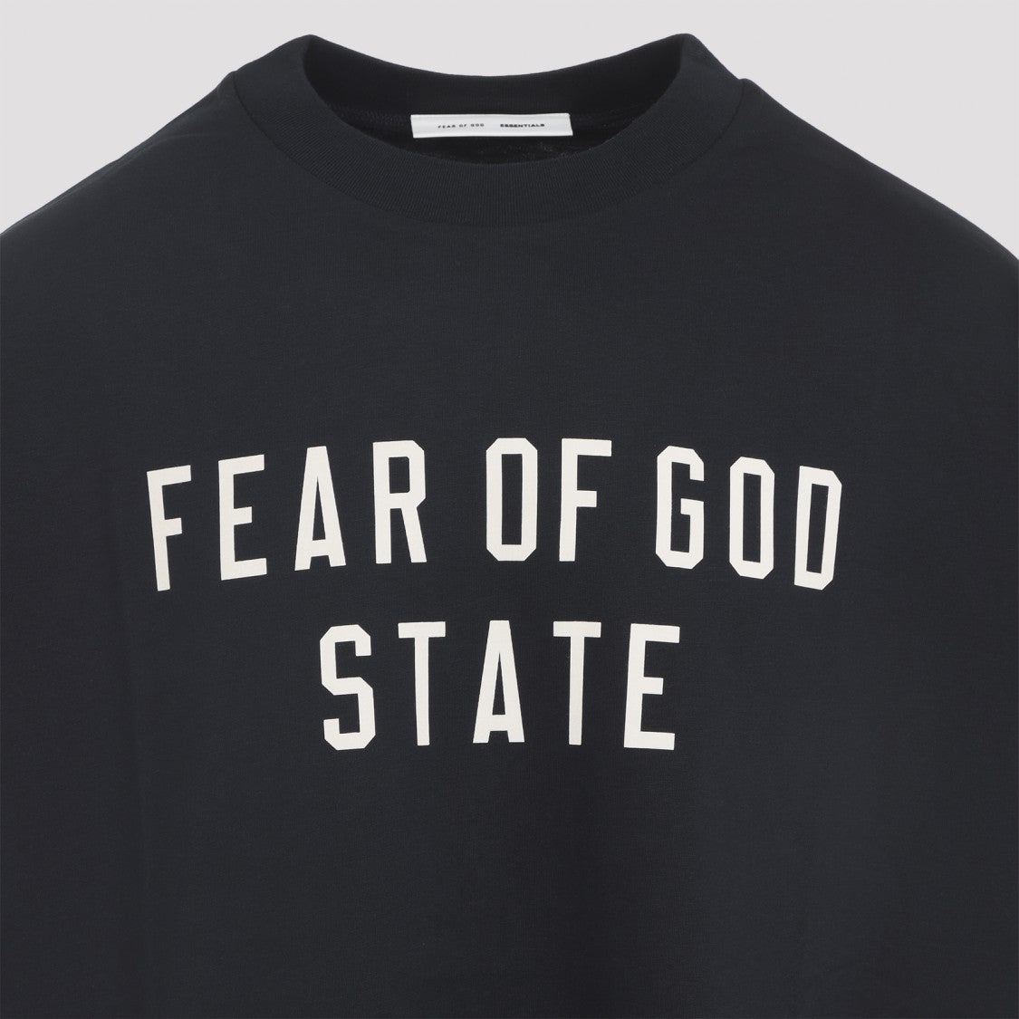 Fear Of God Black Oversized T-Shirt With Collegiate Front Design
