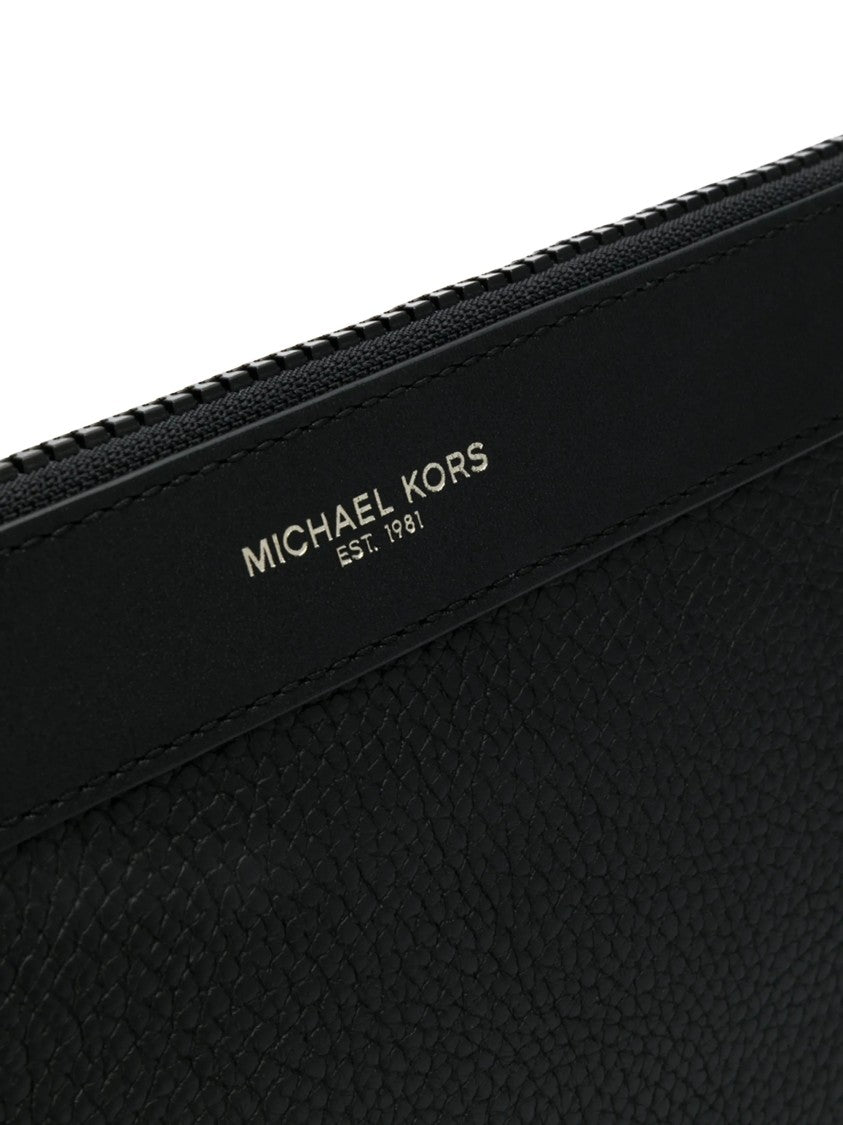 Michael Kors Black Textured Thin Clutch