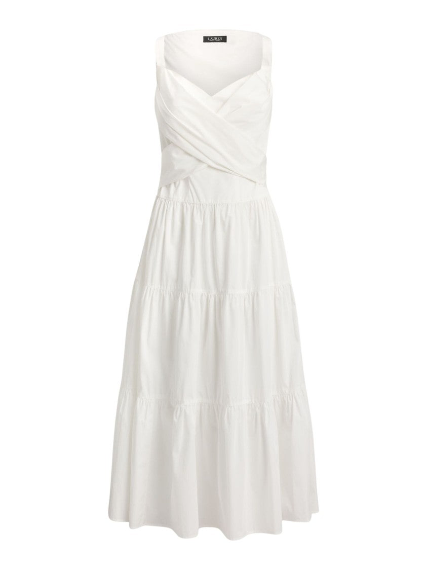 Lauren Ralph Lauren Sleeveless Cotton Flounced Dress