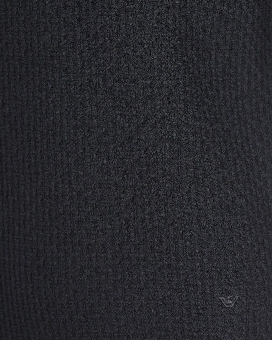 Emporio Armani Navy Blue Virgin Wool Sweater