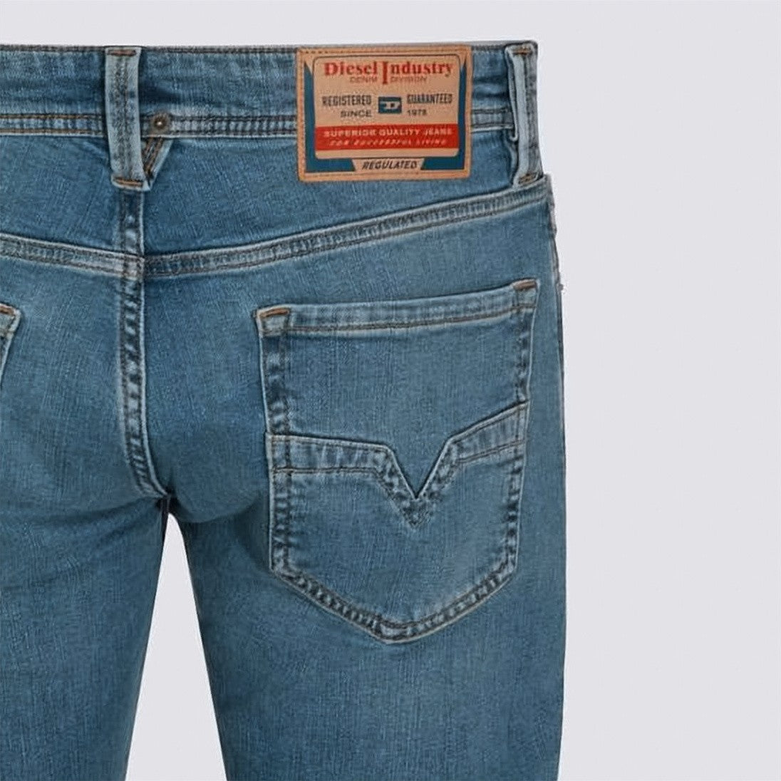 Diesel Regular-Fit Medium Wash Denim Jeans With Classic Details