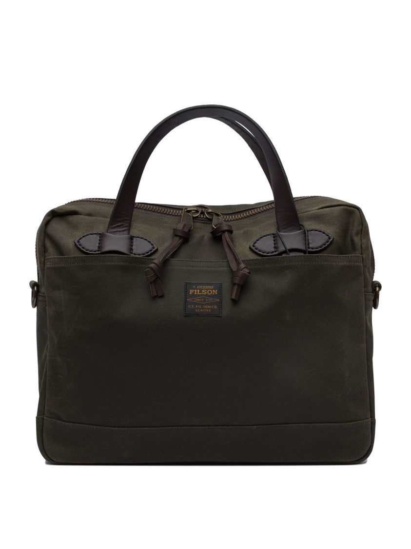 Filson Tin Cloth Briefcase With Leather Accents