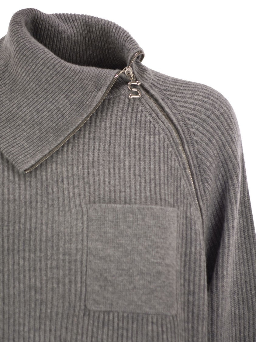 Sportmax Salpa - Cashmere-Blend Sweater With Zip
