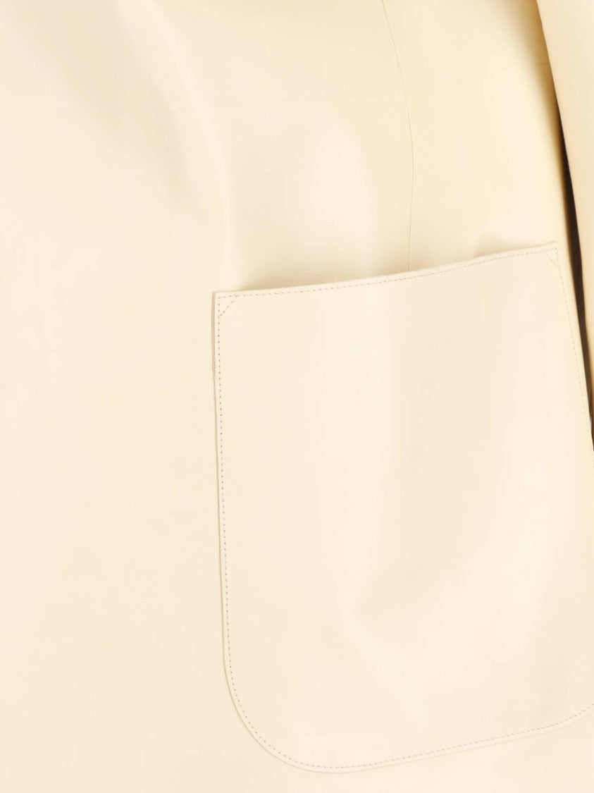 Jil Sander Cream Minimalist Boxy Classic Collar Jacket