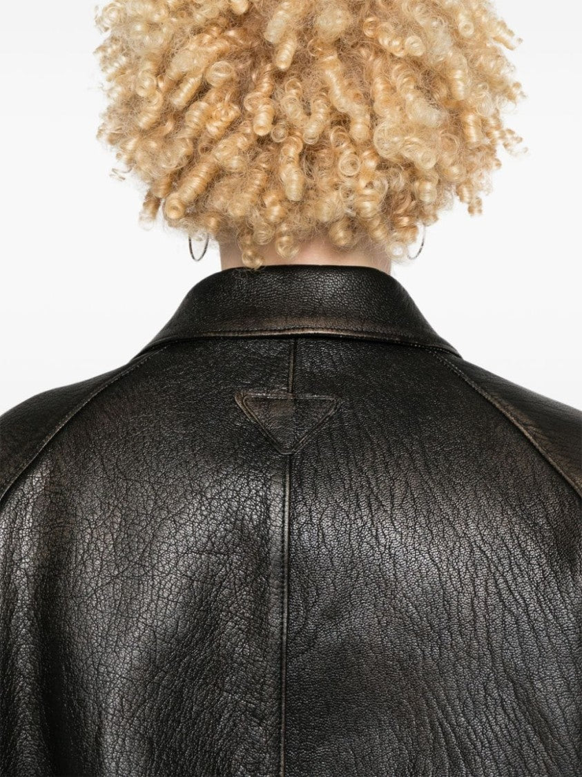 Prada Belted Leather Jacket