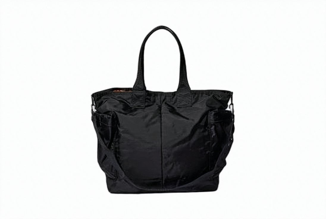 Porter Dual-Handle Black Nylon Tote Bag