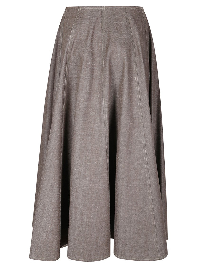 Jejia Structured Half-Circle Midi Skirt With Front Zip Closure