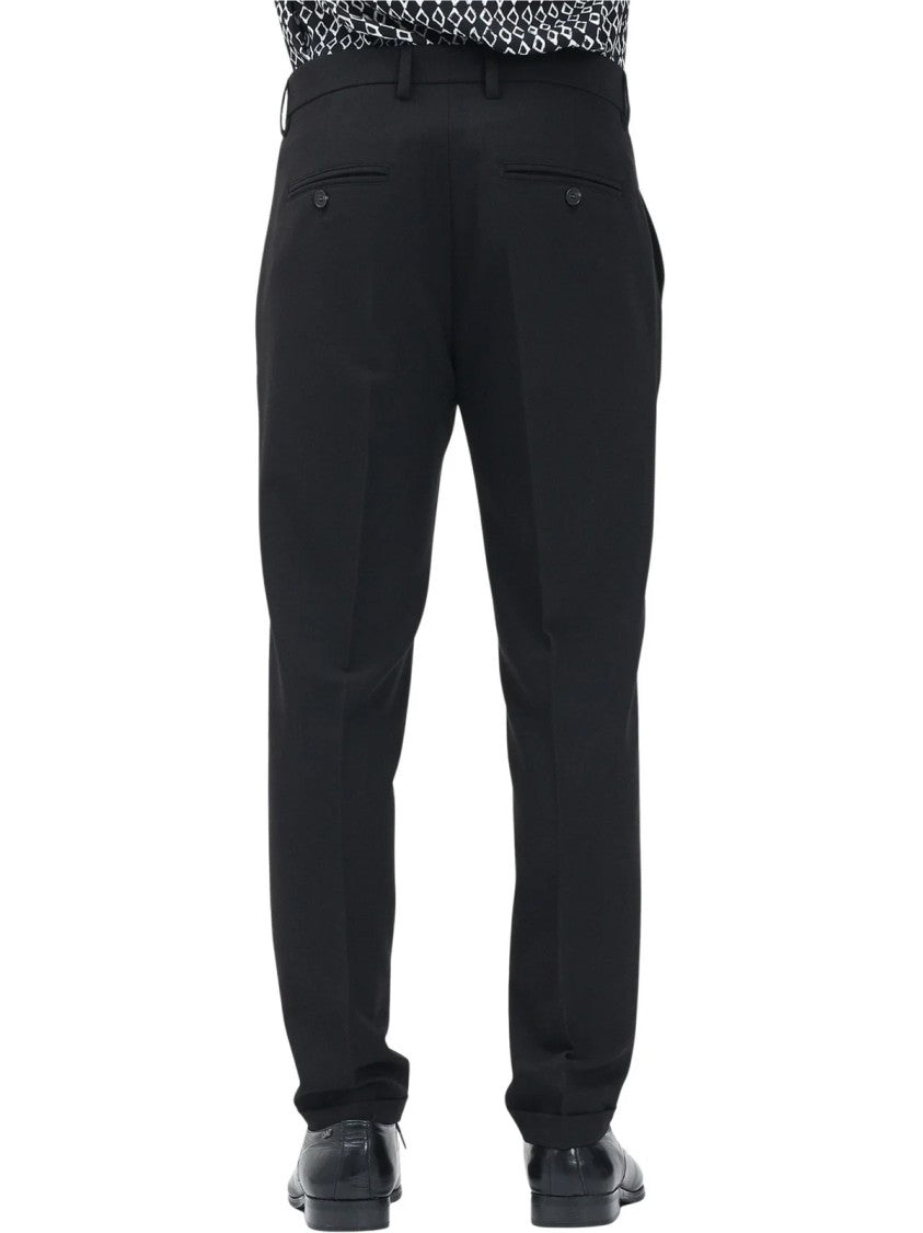 Patrizia Pepe Black Tailored Zip Closure Viscose-Blend Formal Pants