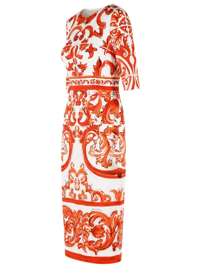 Dolce & Gabbana Majolica Print Silk 'Charmeuse' Dress