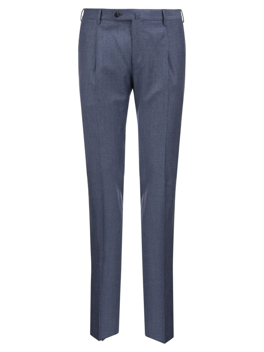 Pt Torino Super Slim Pied De Poule Wool Trousers