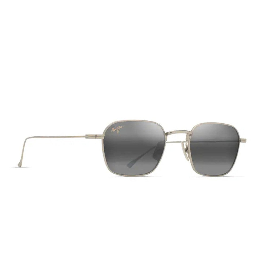 Maui Jim Matte Light Gold Neutral Grey Mekala Titanium Square Sunglasses