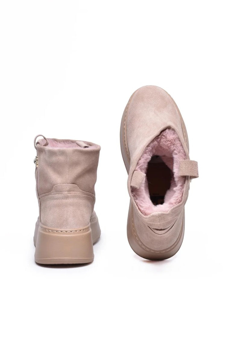 Gio + Pink Suede Rubber Women's Suede Ankle Boot