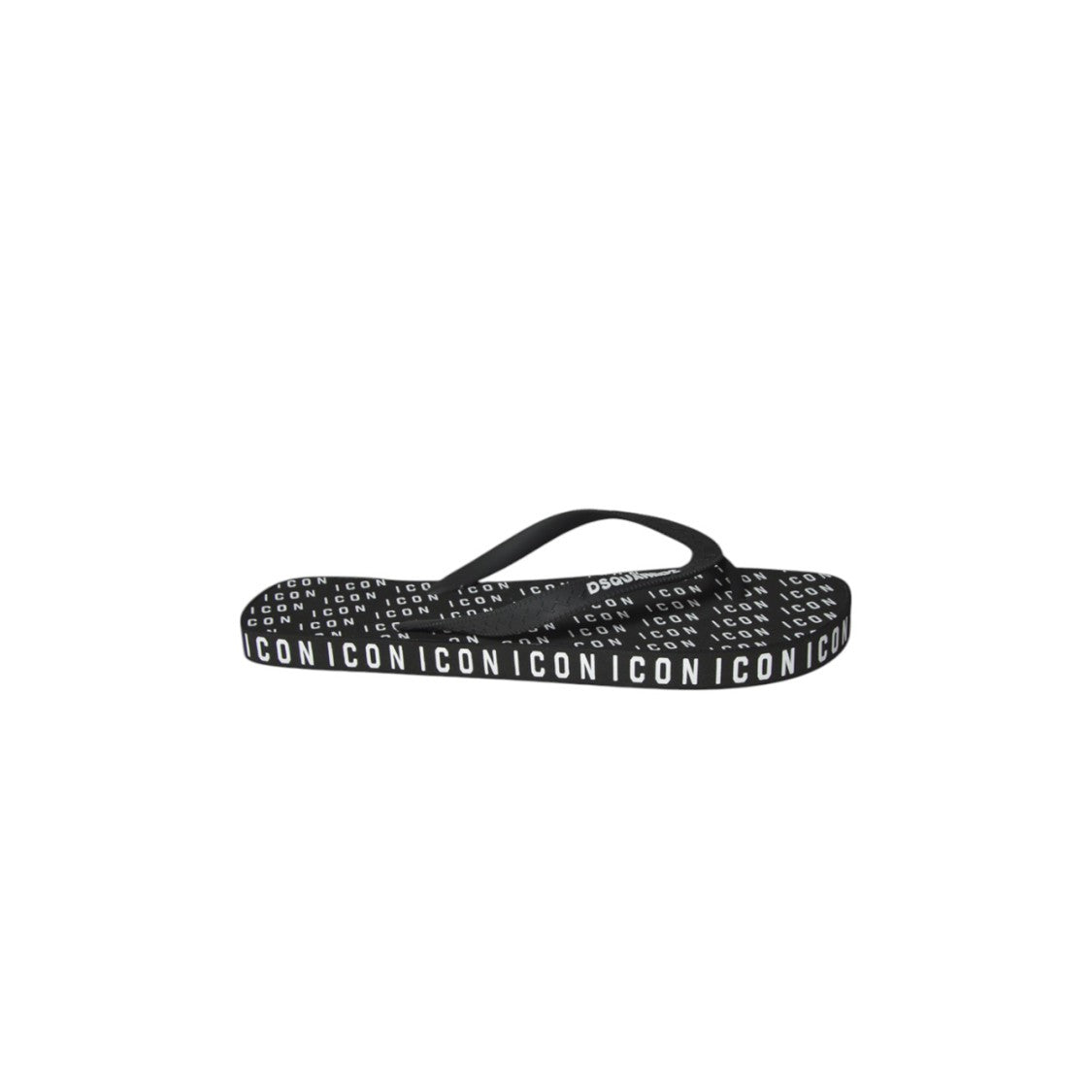 Dsquared2 Black Rubber Logo Flip Flops