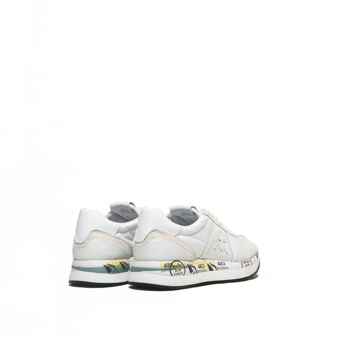 Premiata Conny Sneaker In White Suede And Technical Fabric