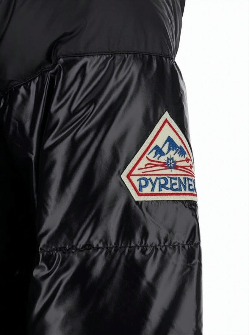 Pyrenex Shiny Quilted Puffer Jacket With High Collar And Logo Patch