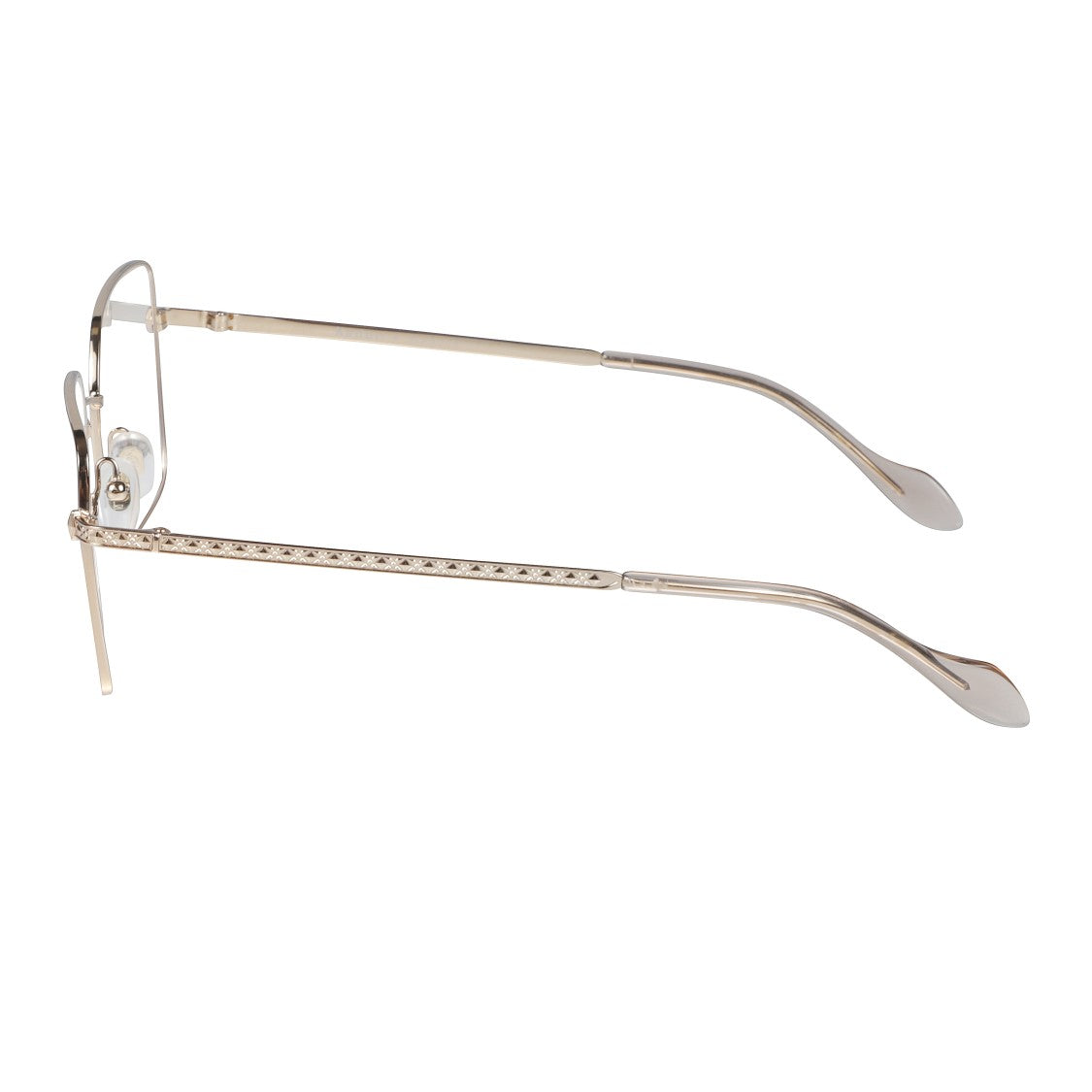 Kador Irys-V Gold-Finish Metal Square Eyeglasses With Textured Temples