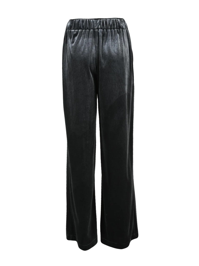 Black 961 Blue Velour Polyamide-Blend Wide-Leg Track Pants