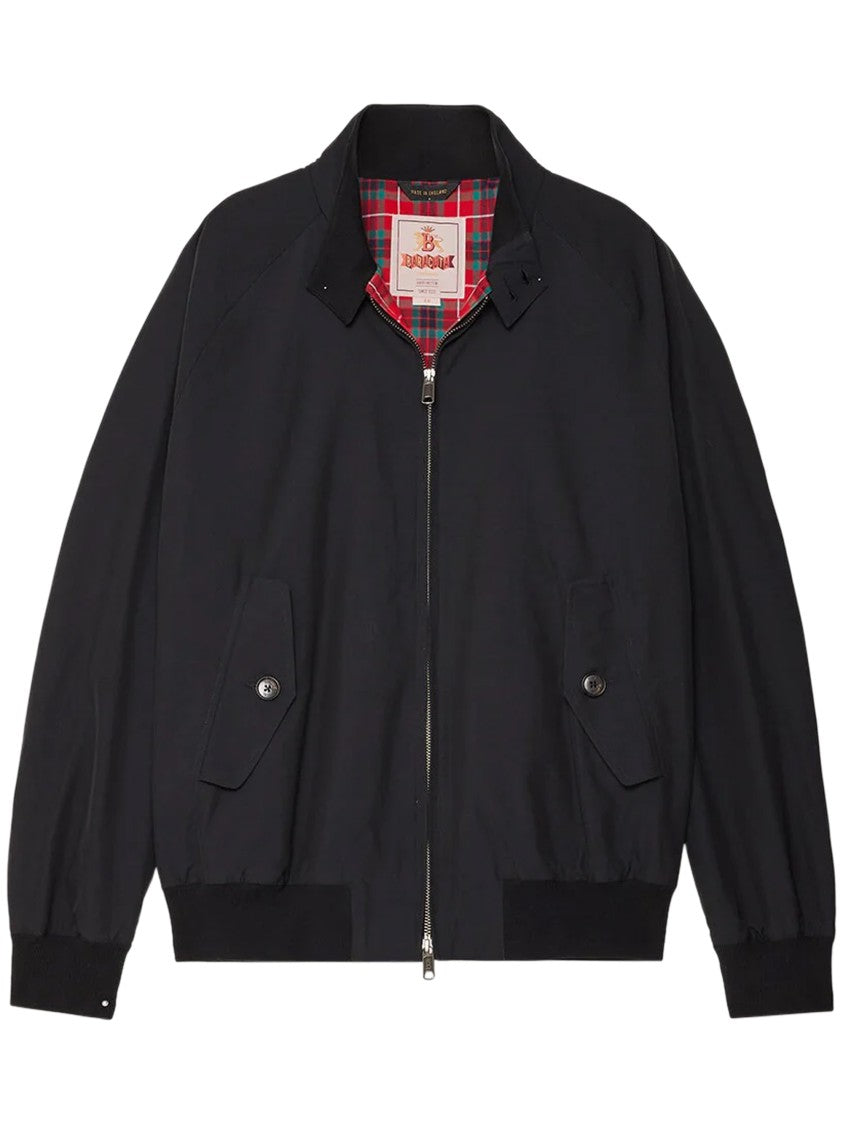 Baracuta Bomber Jacket With Zip-Up Front And Tartan Lining