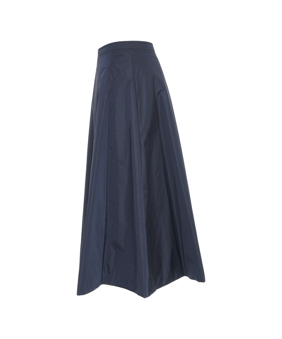 Add Padded Flared Midi Skirt With Hidden Side Zipper
