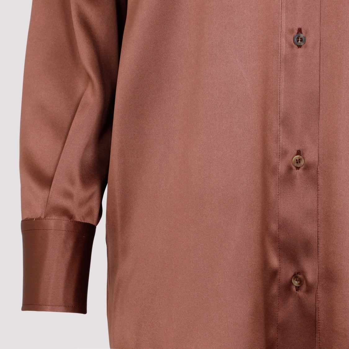 Brunello Cucinelli Brown Silk Shirt