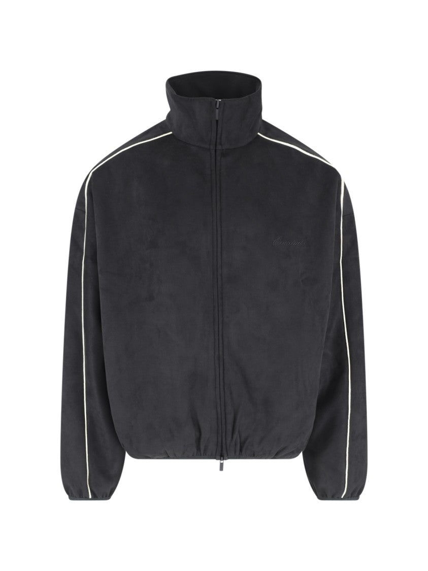 Fear Of God Essentials Black High-Collar Minimalist Zip-Up Jacket