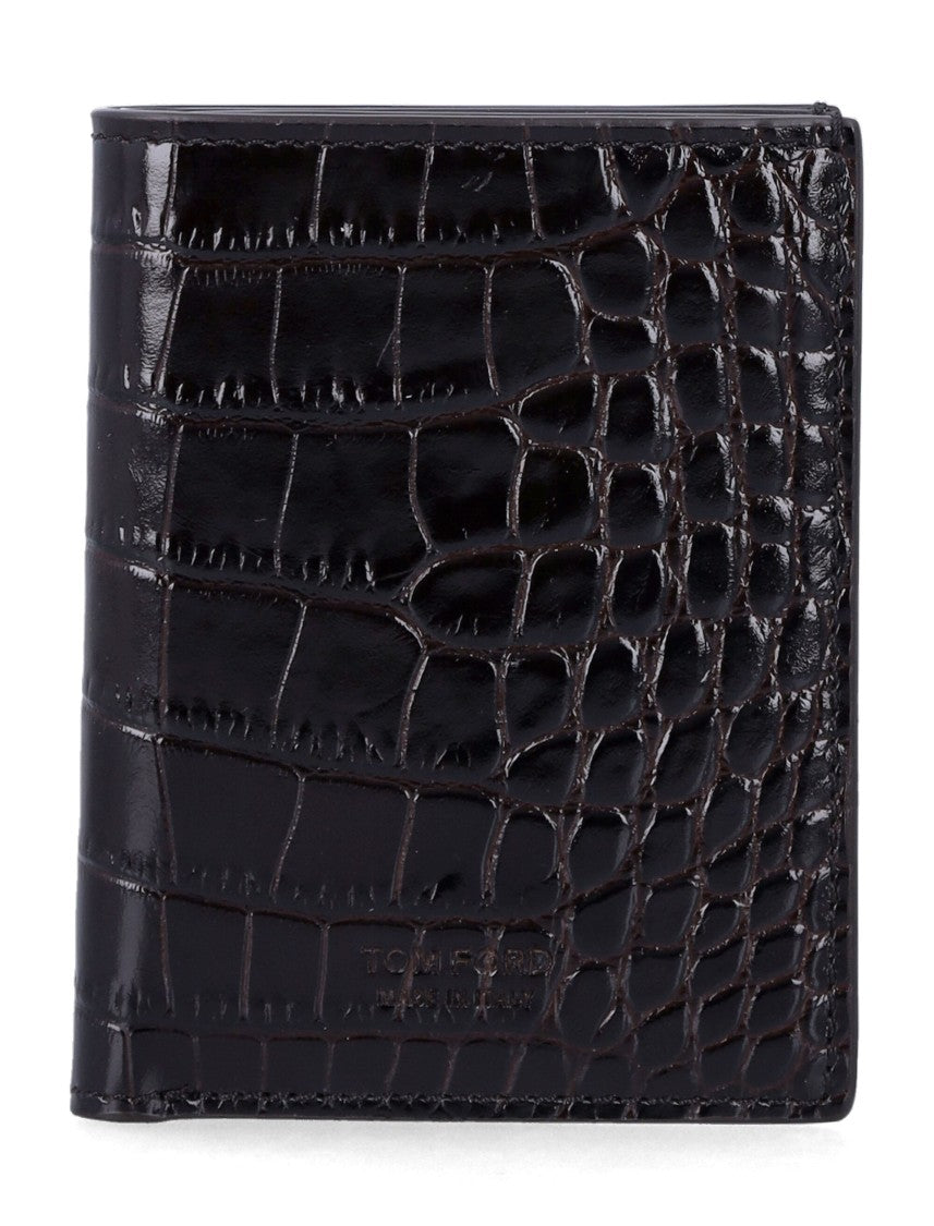 Tom Ford Folding Card Holder Textured Nubuk