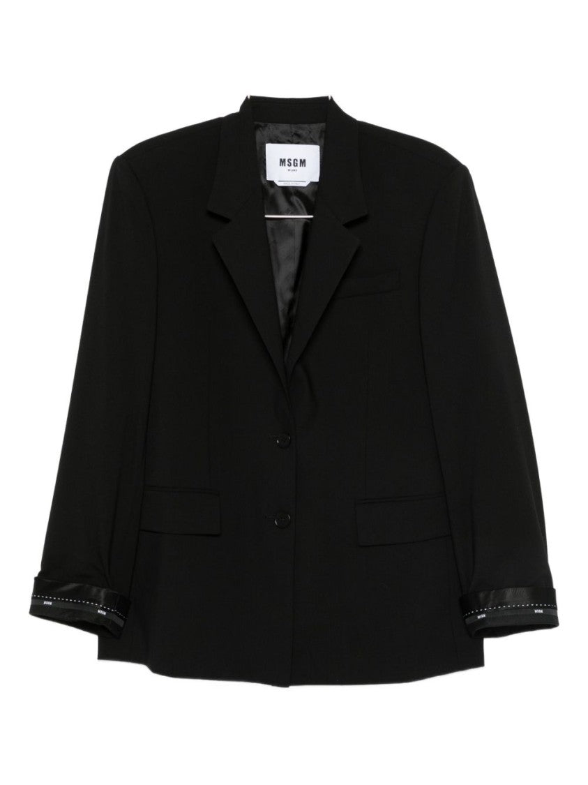 Msgm Sophisticated Black Tailored Jacket