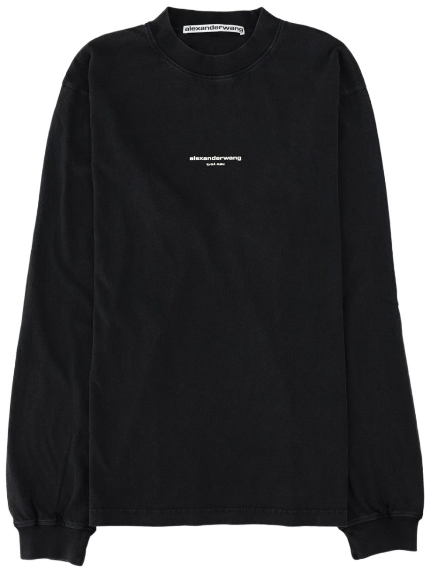 Alexander Wang Relaxed Fit Long-Sleeve Cotton Logo T-Shirt