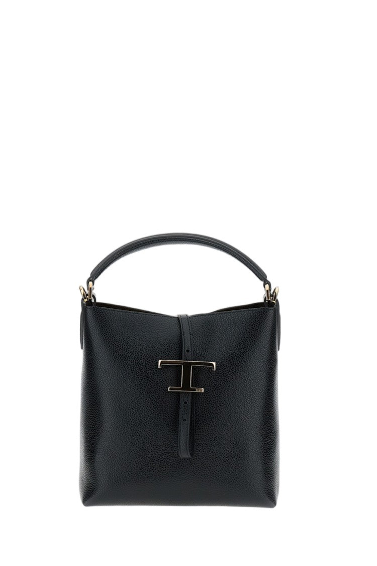 Tod's Timeless Mini Bucket Bag With Structured Silhouette And T Pendant