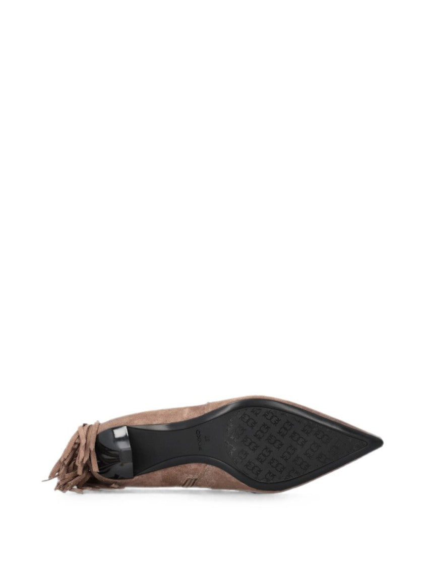 Pinko Black Pointed Toe Decorative Tassels Boots