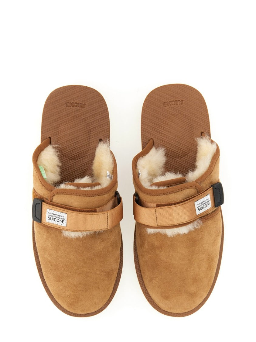 Suicoke Brown Suede Slip-On Loafers