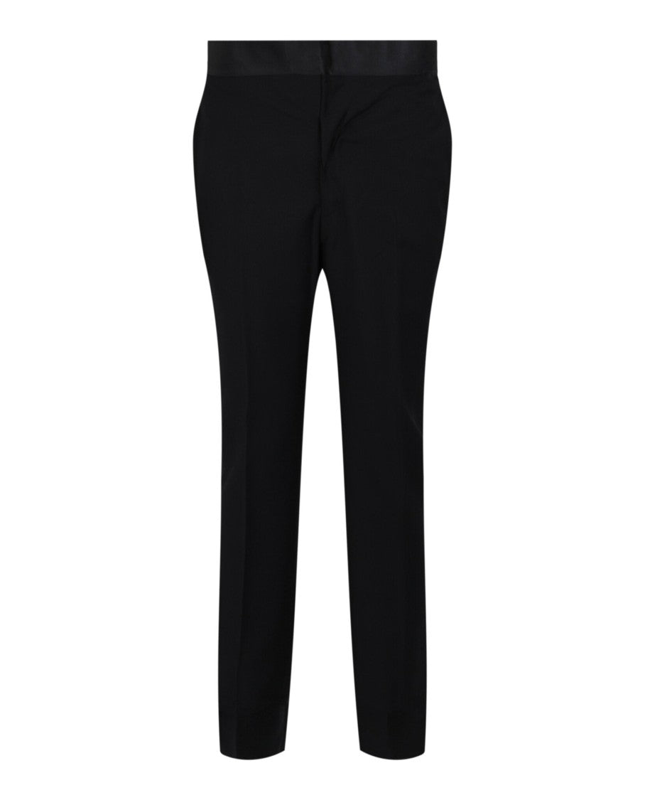 Givenchy Slim-Fit Tailored Wool-Mohair Pants With Satin Trim