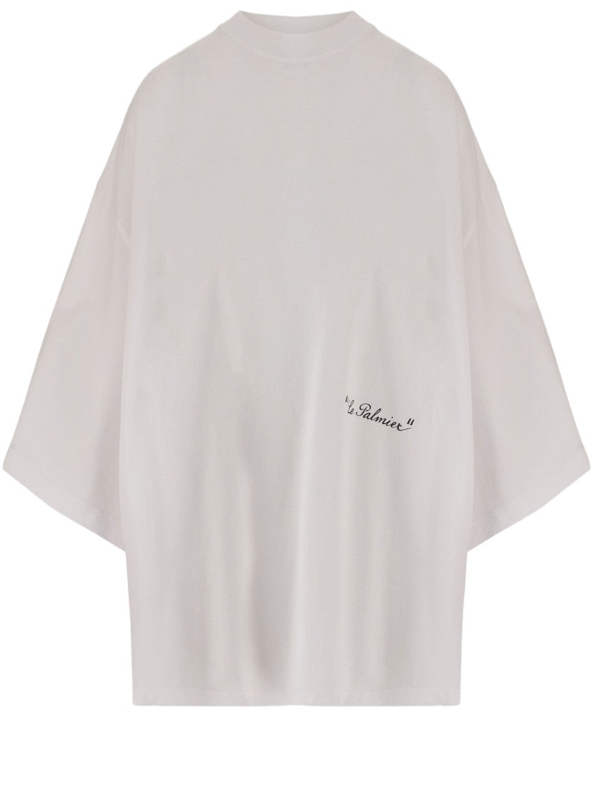 Jacquemus Cropped Cotton-Blend T-Shirt With Boxy Sleeves And "Le Palmier" Print