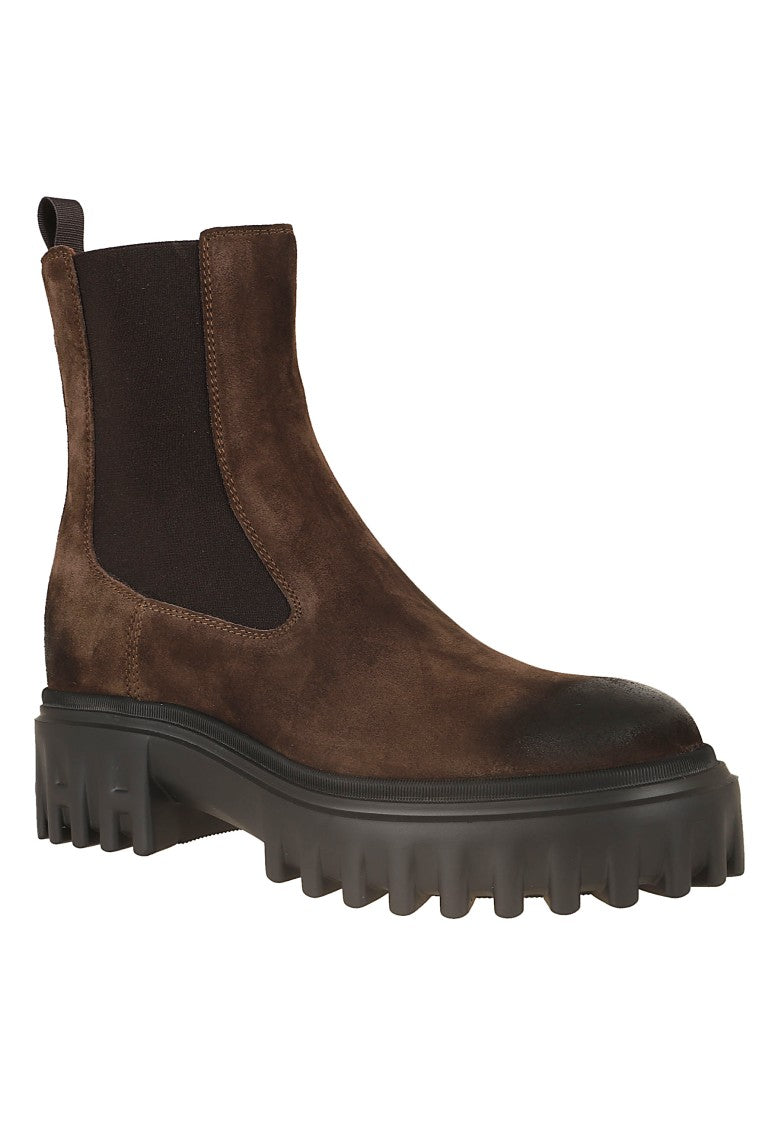 Hogan H700 Suede Memory Foam Insole Chelsea Boots