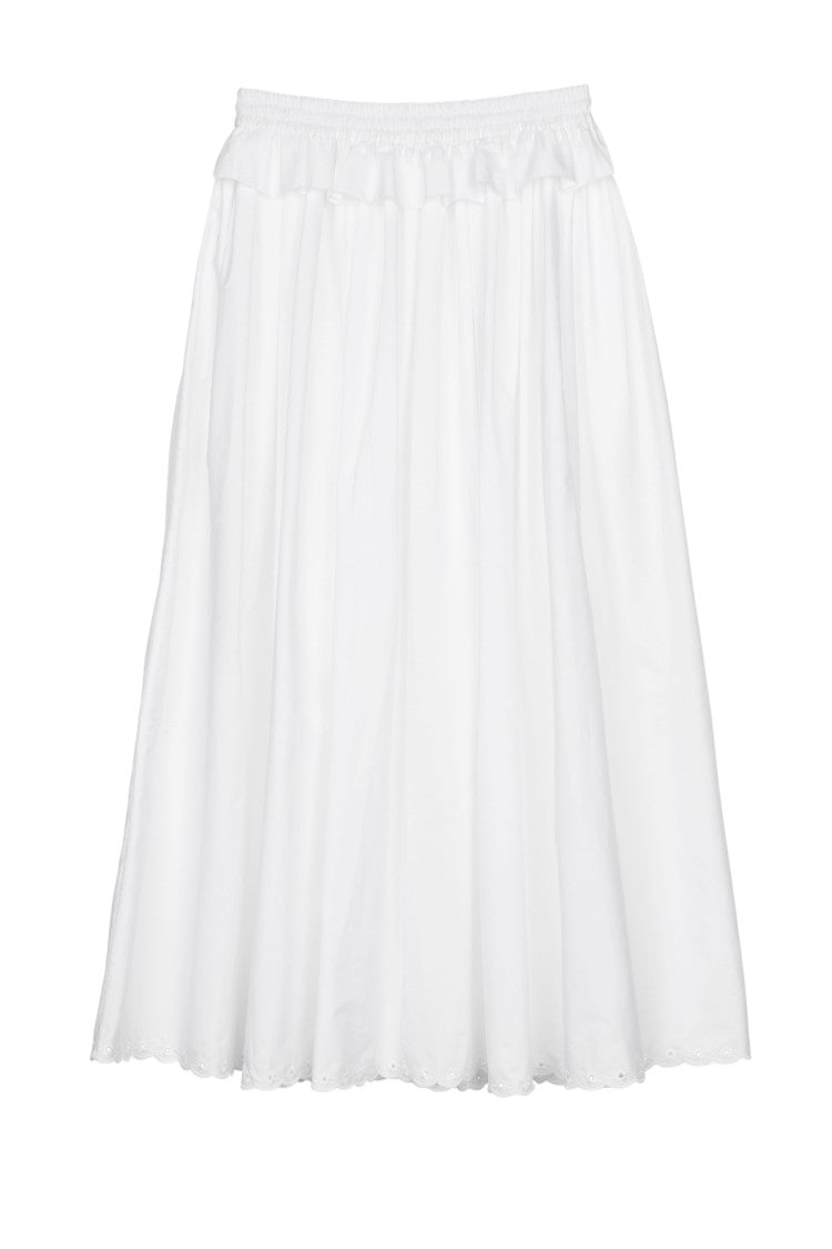 Cecilie Bahnsen Broderie Anglaise Midi Skirt With Gathered Waistband
