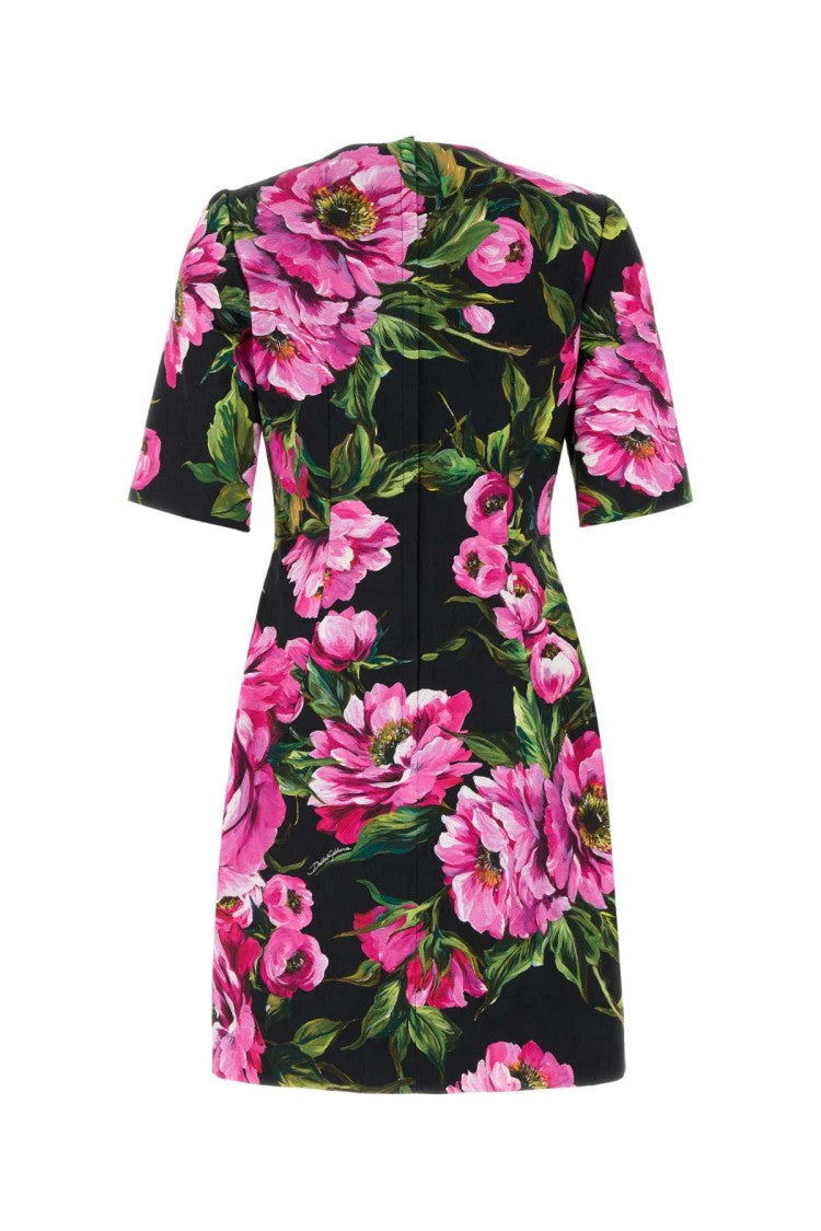 Dolce & Gabbana Embroidered Stretch Cotton Dress