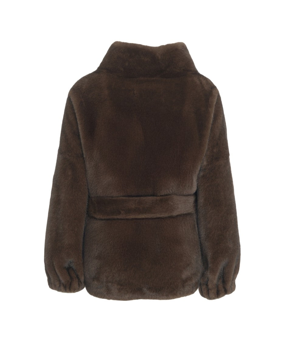 Bully Faux Fur Jacket With Belt At The Waist