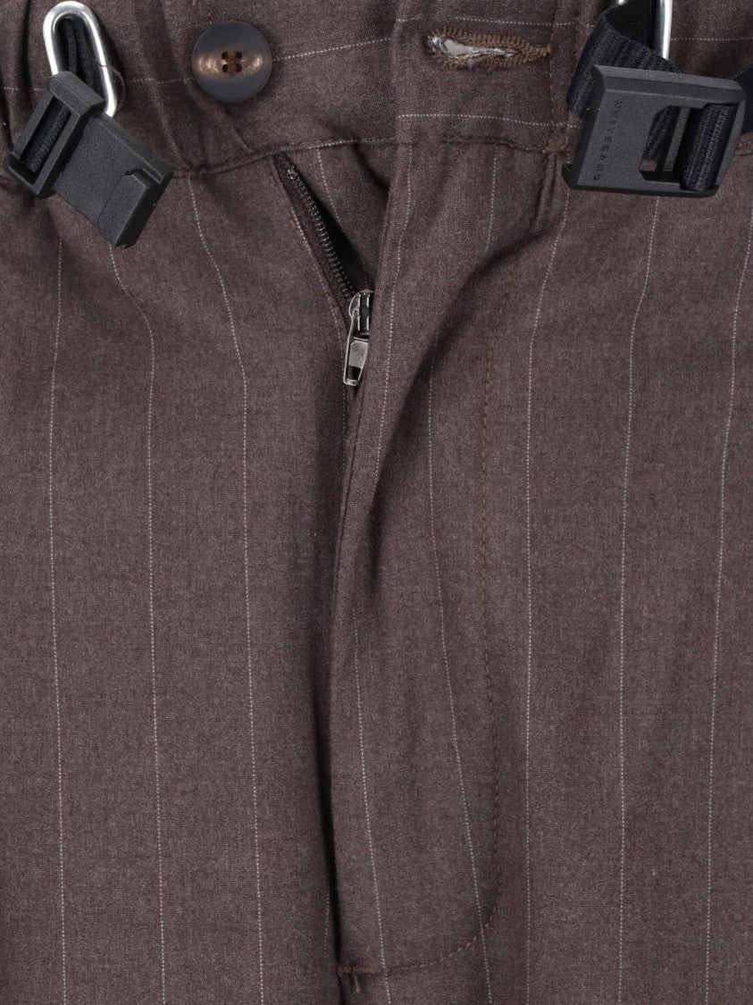White Sand Brown Straight-Leg Belted Pants