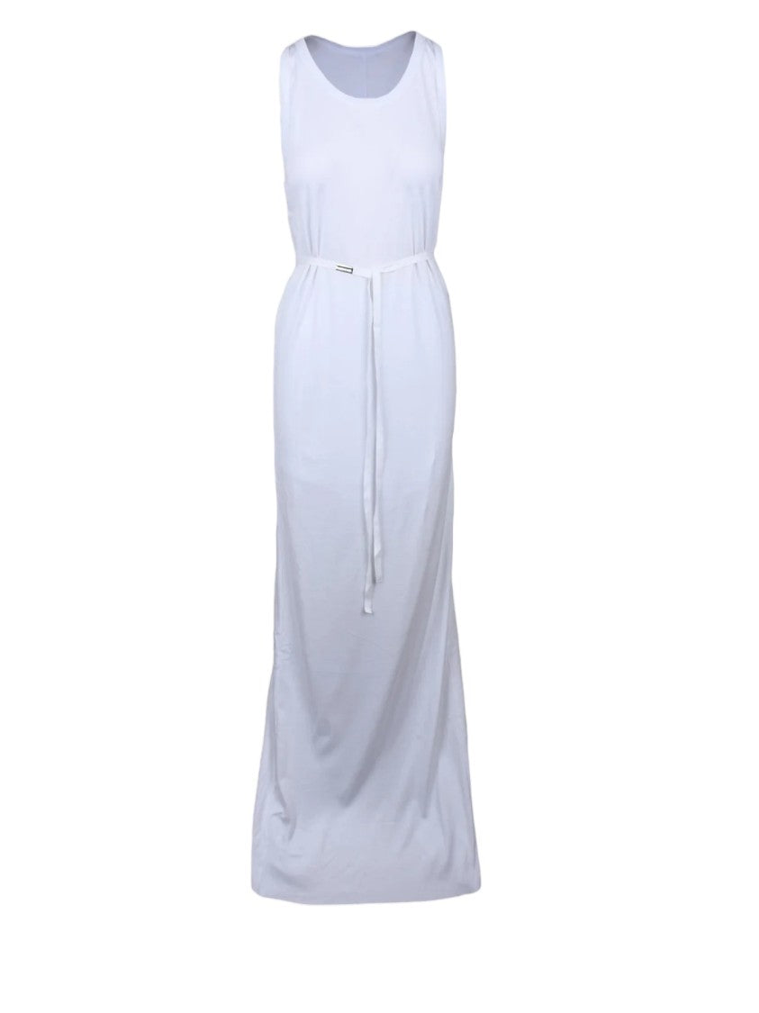 Ann Demeulemeester White Deconstructed Minimalist Cotton Maxi Dress