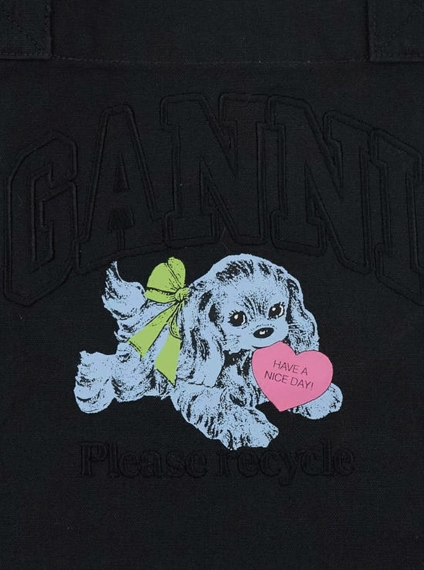 Ganni Rectangular Organic Cotton Tote Bag