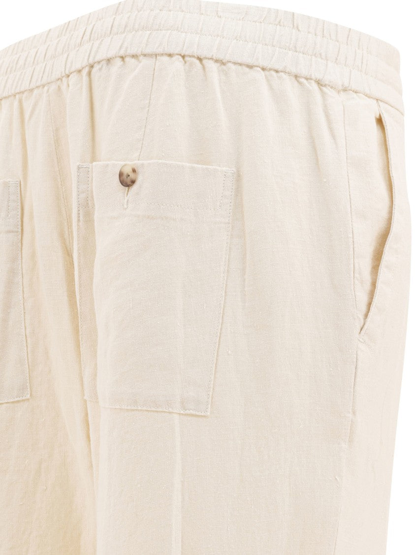 Vince Breathable Hemp Trousers With Practical Pockets