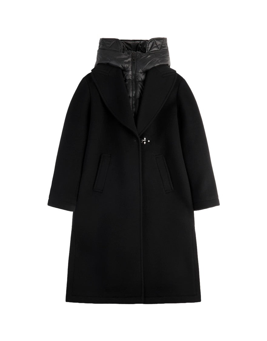 Fay Nylon-Blend Front Hook Coat