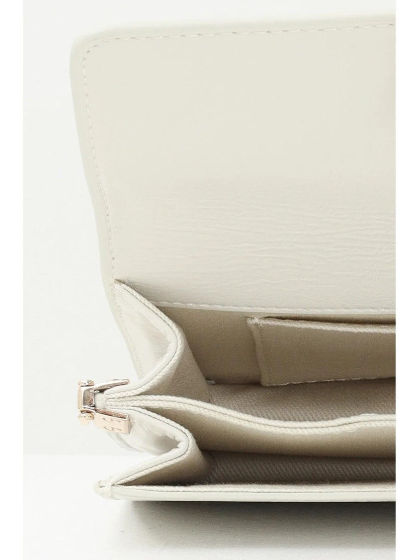 N°21 Rectangular White N°21 Pouch With Magnetic Closure And Logo Detail