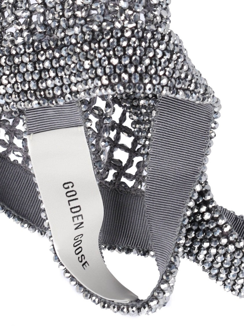 Golden Goose Beaded Top In Grey Mesh, Bralette Design
