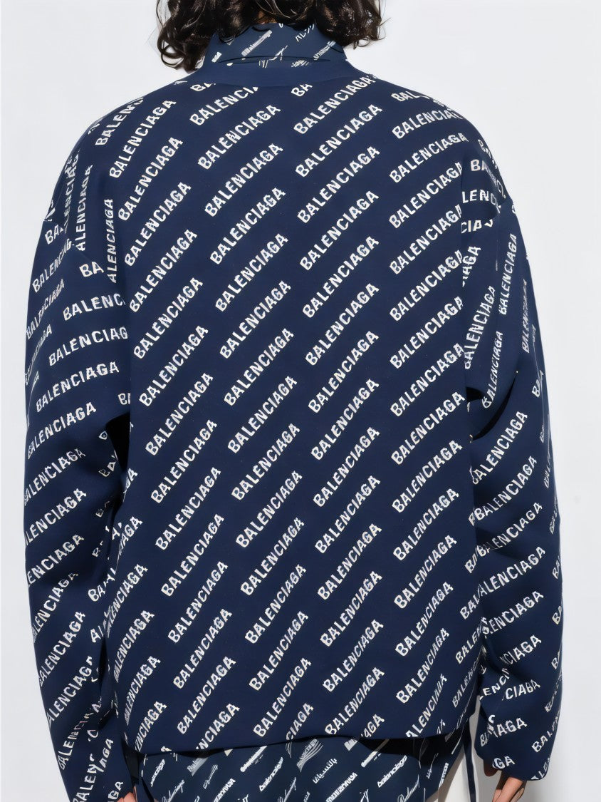 Balenciaga Relaxed-Fit Cardigan With Bold Logo Print