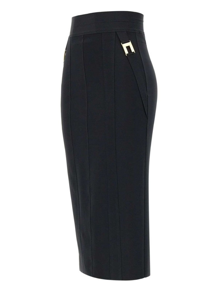 Elisabetta Franchi Mid-Length Black Skirt With Fitted Silhouette